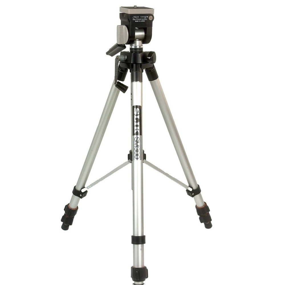 Vintage SLIK SM300 Aluminum Camera Tripod 54.5” Japan 3-Way Head EUC